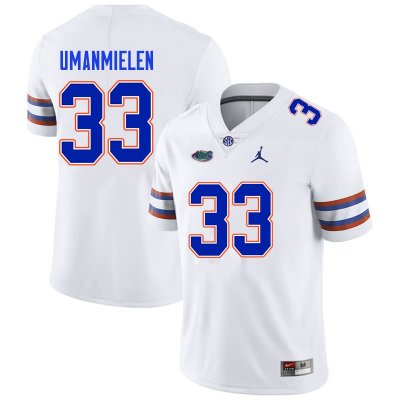 Men's Florida Gators #33 Princely Umanmielen NCAA Nike White Authentic Stitched College Football Jersey BRA6762LZ